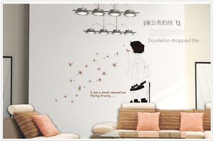 Removable Dandelion Girl Wall Sticker Bed Room Living Nursery Kids Baby Decal