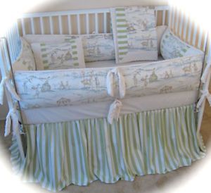Cottontail Bunny Toile Baby Crib Bedding Set Boy Girl