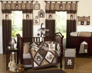Designer Unique Discount Luxury Teddy Bear Neutral 9pc Baby Boy Crib Bedding Set