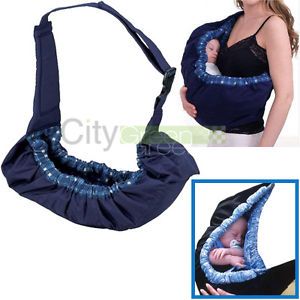 Newborn Infant Baby Native Cradle Pouch Ring Sling Carrier Kid Wrap Bag Blue