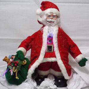 New RARE Avon 2004 Lighted Fiber Optic Musical Santa Claus Christmas Figurine