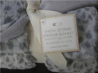 Pottery Barn Kids Snow Leopard Faux Fur Stroller Blanket New Baby Great Gift