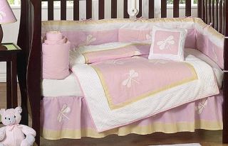JoJo Designs Cheap Pink Dragonfly 9pc Baby Girl Crib Bedding Set Room Collection