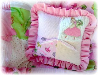 Pink Princess Chenille Baby Girl Crib Quilt Bedding