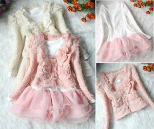 Baby Girls 2 Piece Cardigan Clothes Kids Tutu Dress Outfit Clothing Garment 1 5Y