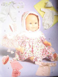 McCalls Baby Doll Clothes OOP Pattern M5347 Sew Fits American Girl Bitty Baby