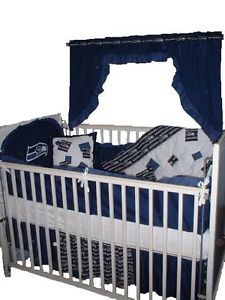 Baby Nursery Crib Bedding Set w Seattle Seahawks Fabric