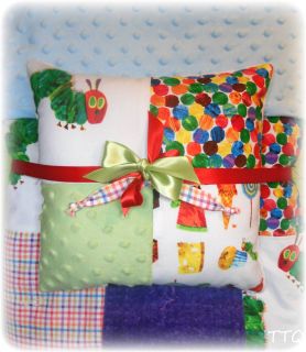 The Very Hungry Caterpillar Chenille Minky Baby Boy Girl Crib Quilt Bedding Set