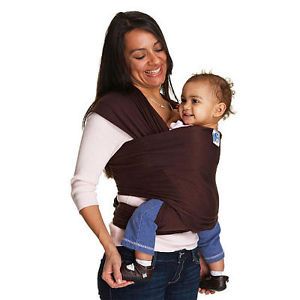Moby Wrap Chocolate Brown 100 Cotton Baby Carrier Sling New