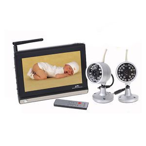 2X Cameras Digital Vision Baby Monitor Video Talk Wireless Color LCD Receiver