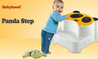Child Bath Tub Side Panda Step Stool for Toddler Toilet Training Kids Seat