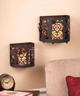 New Battery Operated LED Scrolled Wall Sconce Large