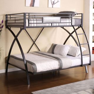 Full Metal Construction Stylish Twin Full Size Bunk Bed