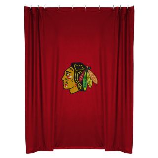 NHL Chicago Blackhawks Logo Shower Curtain Hockey Bathroom Accessories Decor