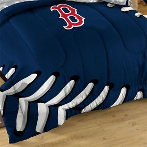 MLB Boston Red Sox Full Twin Comforter Shams Baseball Bedding Bed in Bag Decor