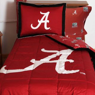 7pc NCAA Alabama Crimson Tide Queen Bedding Set Red College Comforter Sheets