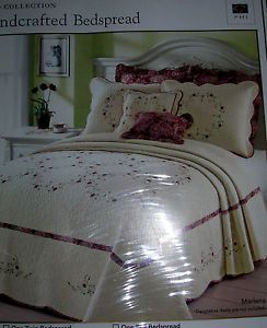 PHI 100 Cotton Floral Quilted Emb 3 PC 3pc King Bedspread Bedspreads Shams New