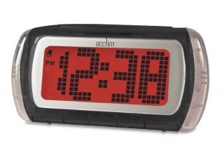 Acctim Bedside Table Alarm Clock Transparent Casing Digital Backlite LCD Alarm