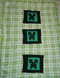 Minecraft Creeper Inspired Fleece Throw Blanket 38"X53" Double Layer 3