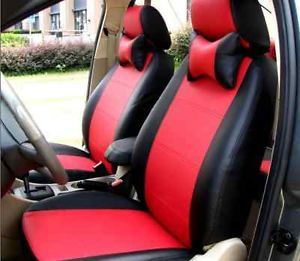 AAA 10pc New Red Black PU Leather Car Seat Cover Compatible Car Seat Airbag