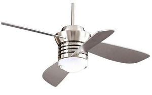 Hampton Bay Pilot 60 inch 2 Tiered Ceiling Fan with Remote and Light Kit Nickel
