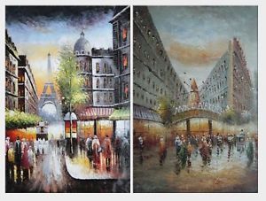 Paris Street Scenes Oil Paintings