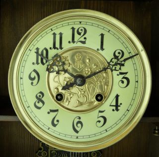 Beautiful Antique French Vedette Westminster Chime Wall Clock at 1900