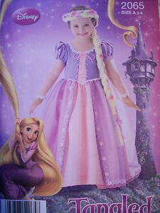 Simplicity 2065 Disney Rapunzel Tangled Costume Sewing Pattern Uncut Size 3 8
