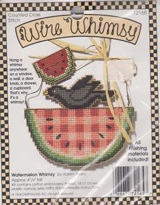 Wire Whimsy Watermelon Crow Home Counted Cross Stitch Kits