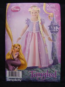 New Simplicity 2065 Disney Princess Rapunzel Tangled Costume Pattern Size 3 8