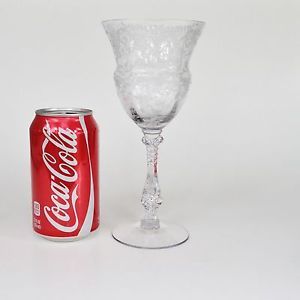 Vintage 8" Cambridge Glass Portia 3126 Stem Water Goblet Etched Crystal Stemware