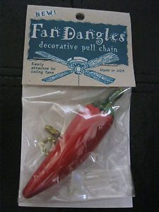 CLEARANCE Fan Dangles Chili Pepper Decorative Light Fan Pull Chain Made in USA