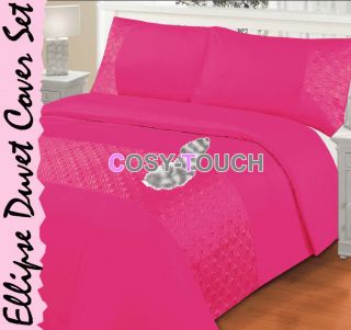 Ellipse Soft Touch Microfibre Faux Silk Duvet Cover Pillowcase Bedding Set