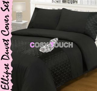 Ellipse Soft Touch Microfibre Faux Silk Duvet Cover Pillowcase Bedding Set