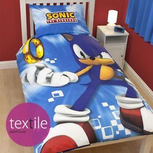 Sonic The Hedgehog Spin Kids Boys Single Duvet Quilt Cover Bedding Set Official