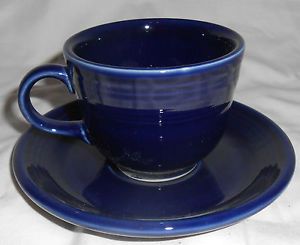 Fiesta Ware Tea Cup Saucer Set New Cobalt Blue