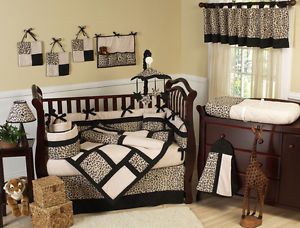 Animal Print Neutral Safari Jungle Theme Crib Baby Bedding Unisex Comforter Set