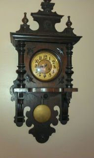 Antique Hamburg German Pendulum Wall Clock
