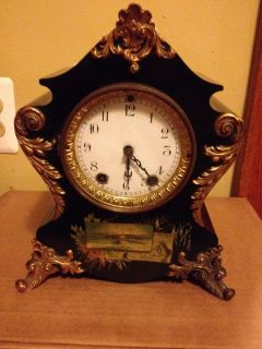 Super RARE 1896 Seth Thomas "Tuscany" Antique Clock w Pendulum Very Nice
