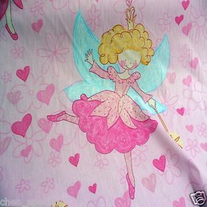 Cotton Printed Children's Baby Girl Pink Heart Fairy Bedding Fabric 63" x 39"