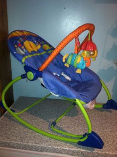 Fisher Price Musical Vibrating Infant to Toddler Rocker Seat Elephant Friends