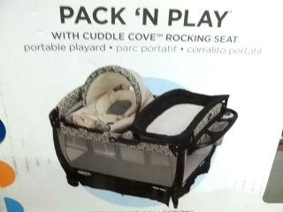 Graco Pack N Play Cuddle Cove Rittenhouse Rocking Seat Portable Play Yard Pen