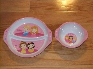 Brand New Disney Princess Baby Plate Bowl Feeding Set