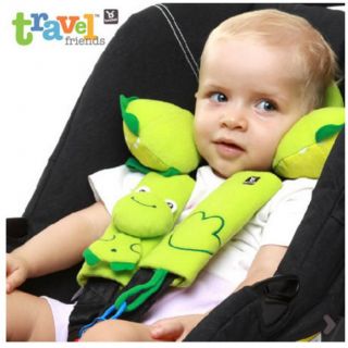 Benbat Baby Car Shoulder Pad Seat Belt Strap Cover with Pacifier Teether Holder