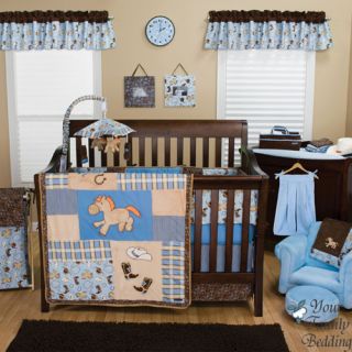 Baby Boy Rustic Country Cowboy Western Theme Crib Nursery Bed Quilt Bedding Set