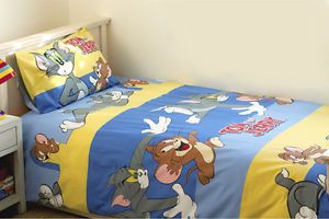 Tom Jerry Bedding Twin Duvet 3 PC Set Sheet Pillow Case  New