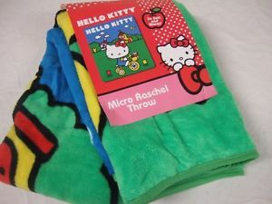 Cute New Hello Kitty Bow Trike Throw Blanket Plush Fleece Throw Blanket Anime