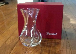 Baccarat Crystal Flower Bud Vase with Box
