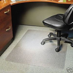 ES Robbins Anchorbar Clear Rectangular Office Home Chair Mat for Carpet Med Pile