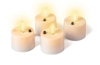 4 Pcs Flameless Tealight Candles Set Just Blow to Turn on or Off with Batteries